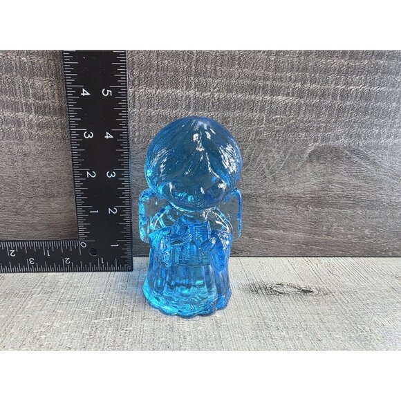 Angel Mosser Glass 1970s Blue Singing Winged 4" Paperweight Figure 76.8 - Picture 13 of 15